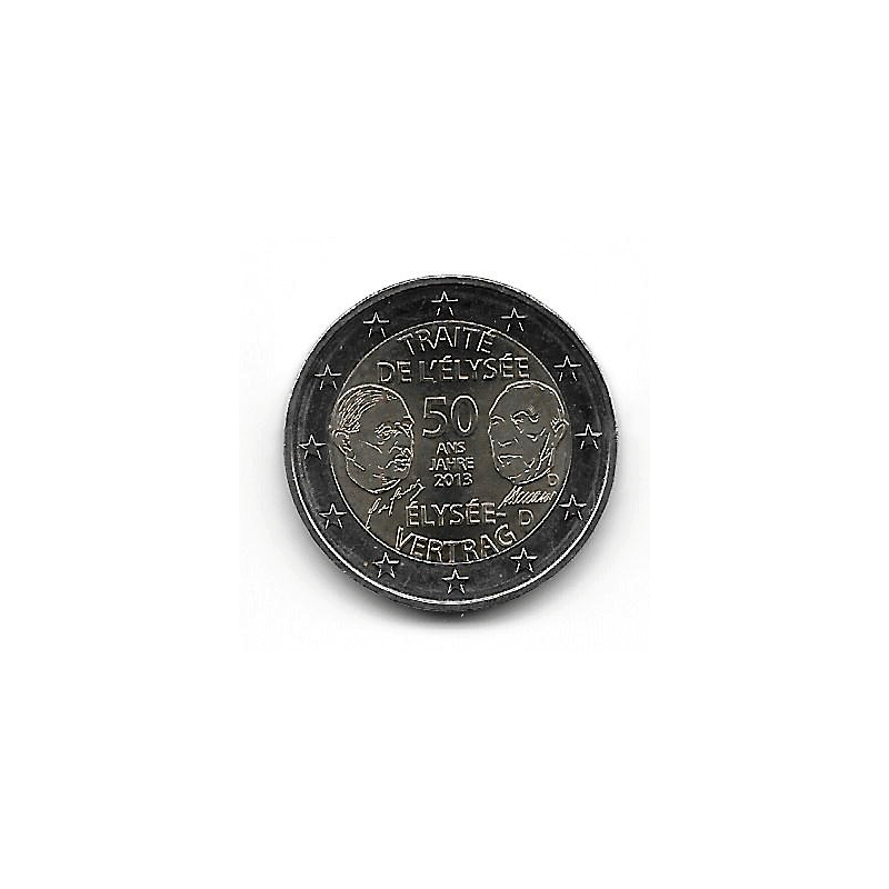 Münze 2 Euros Deutschland Elysee-Vertrag "D" Jahr 2013