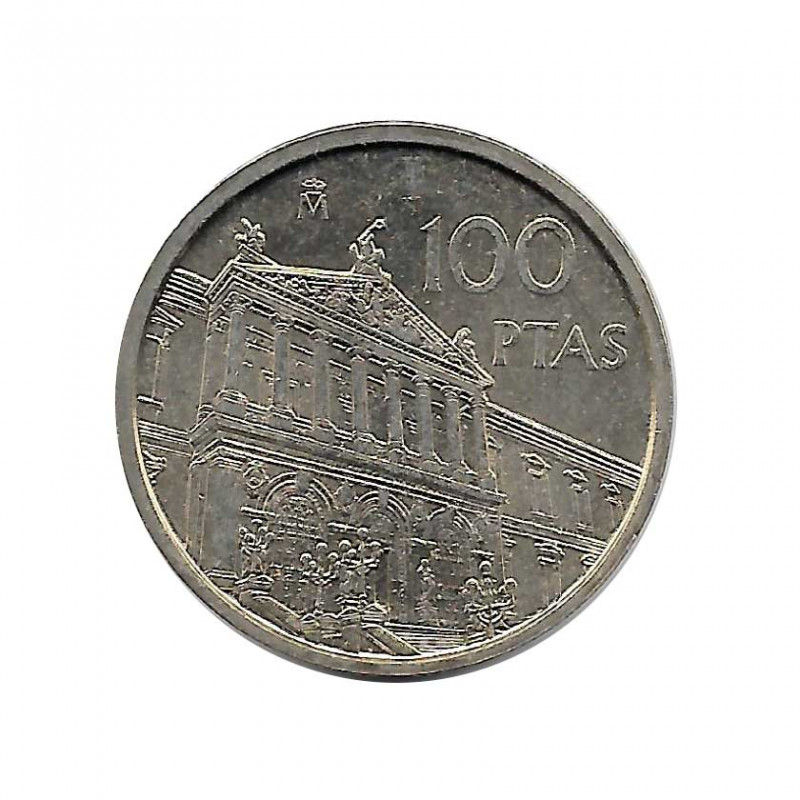 Coin Spain 100 Pesetas Year 1996 National Library Uncirculated