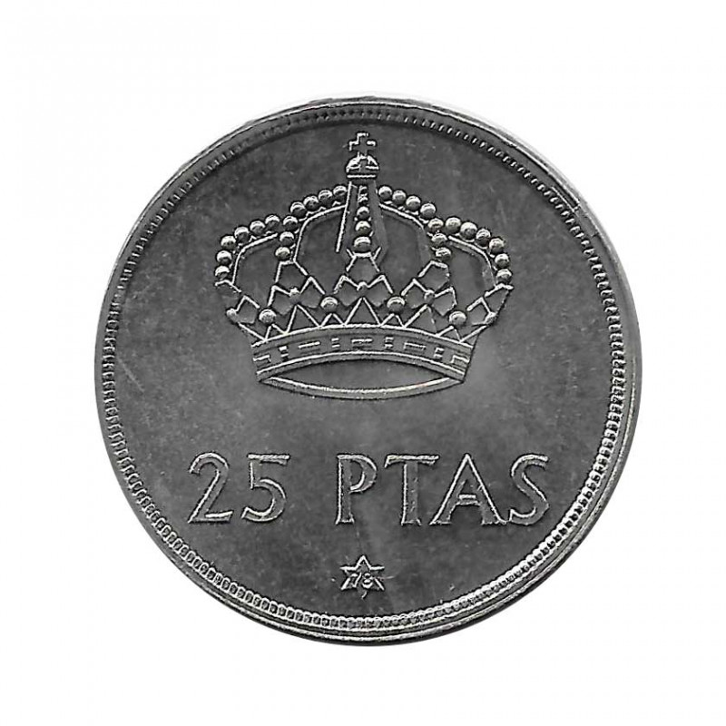 Münze Spanien 25 Peseten Jahr 1975 Stern 78 König Juan Carlos I Unzirkuliert