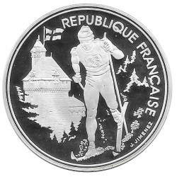 Moneda Francia 100 Francos Año 1991 Olimpiada Albertville 92 Plata Proof + Certificado
