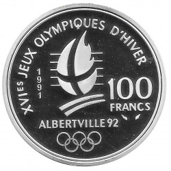Coin France 100 Francs Year 1991 Olympiad Albertville 92 Silver Proof + Certificate