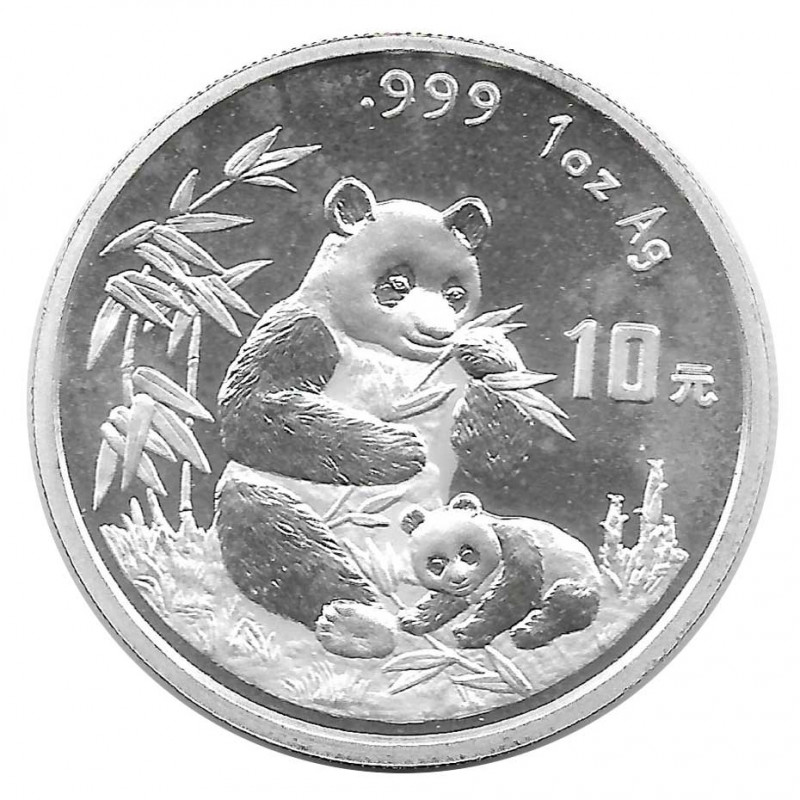 Coin 10 Yuan China Panda mother and cub seated Year 1996 Silver Proof
