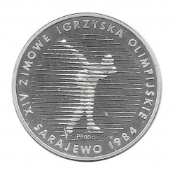 Moneda 500 Zlotys Polonia PROBA Año 1983 Plata Juegos Olímpicos Patinaje Velocidad Proof PP