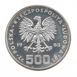 Münze 500 Złote Polen Eisschnelllauf PROBA Jahr 1983 Silber Olympische Spiele 1984 Proof PP