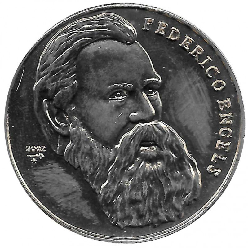 Moneda 1 Peso Cuba Federico Engels 2002