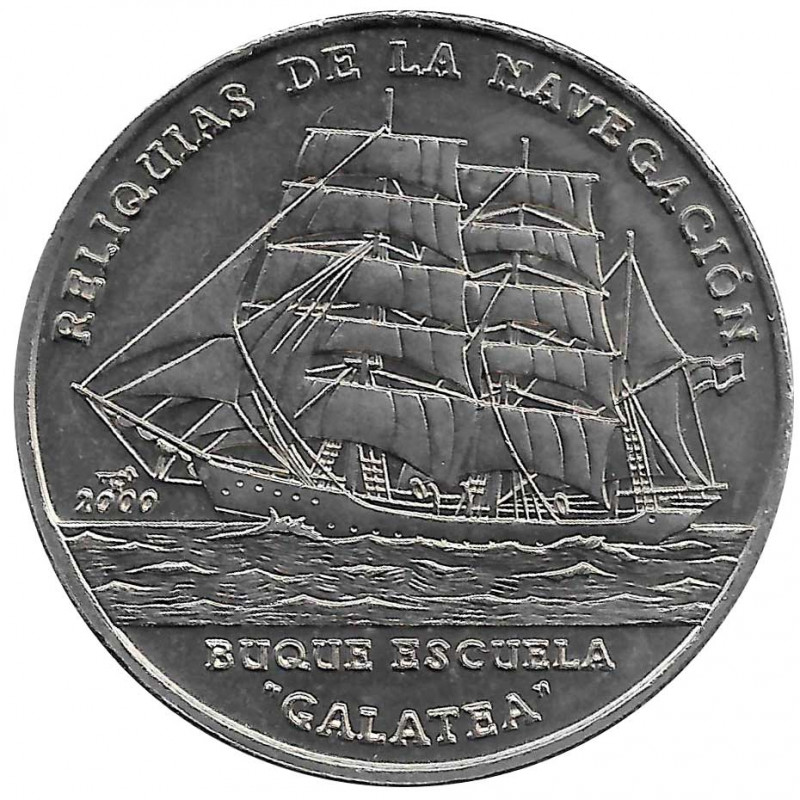 Moneda 1 Peso Cuba Buque Escuela Galatea 2000