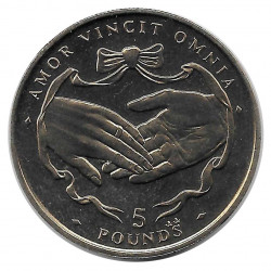 Coin 5 Pounds Gibraltar Amor Vincit Omnia 1997
