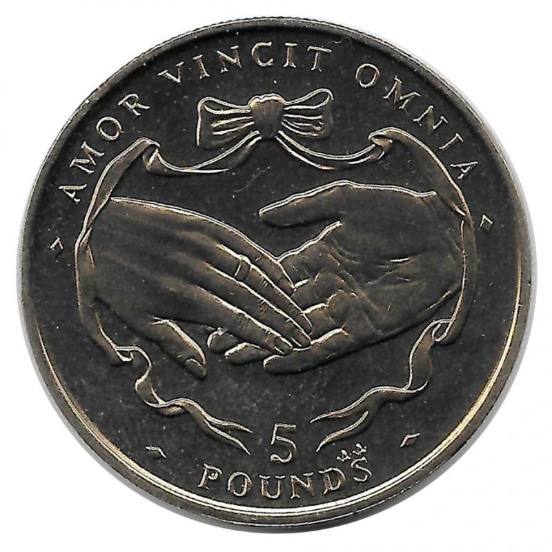 Moneda 5 Libras Gibraltar Amor Vincit Omnia 1997