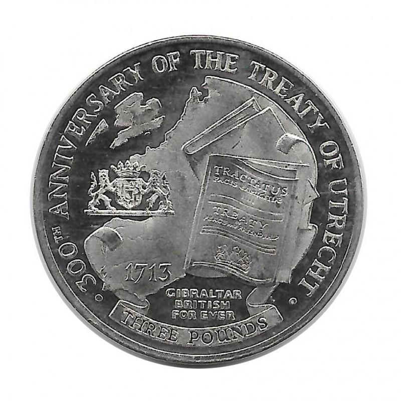 Münze 3 Pfund Gibraltar Frieden von Utrecht Jahr 2013 - ALOTCOINS