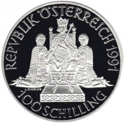 Moneda 100 Schilling Austria Rudolf I 1991 - ALOTCOINS
