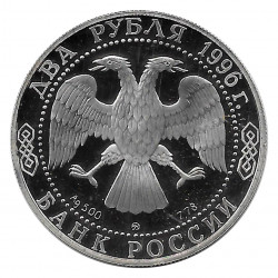 Münze Russland 1996 2 Rubel Nikolai Nekrasov Silber Proof PP
