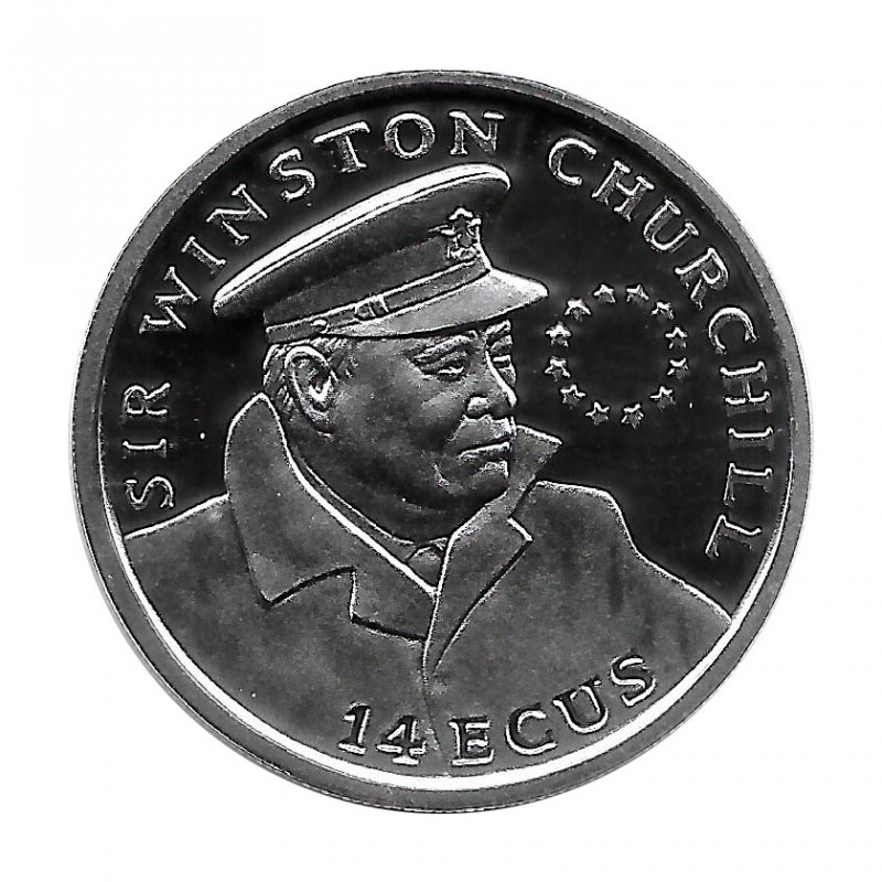 Moneda 14 ECUs Gibraltar Winston Churchill Año 1993 | Numismática Online - Alotcoins