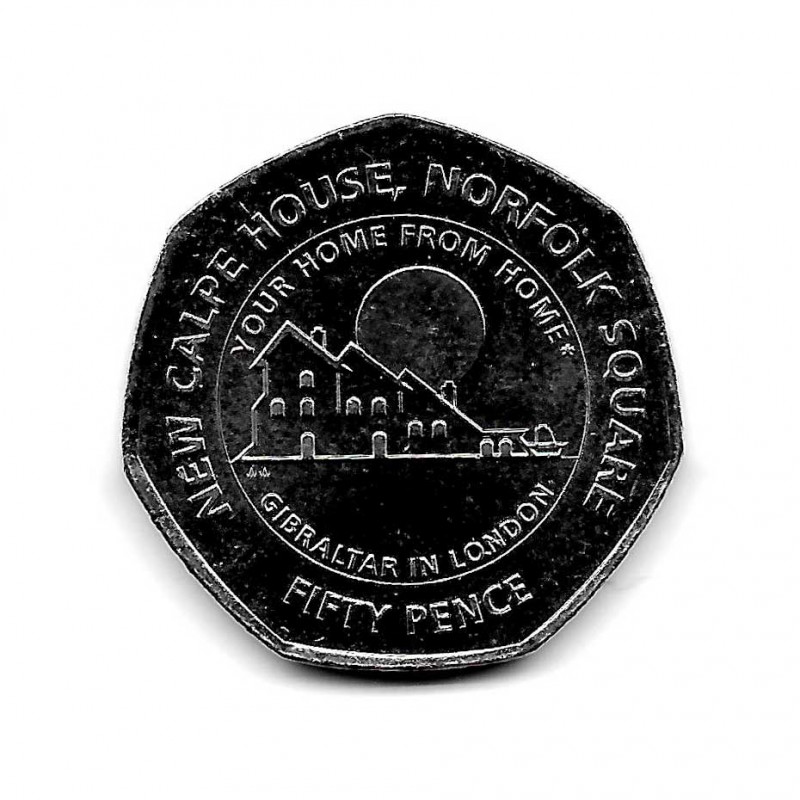 Coin 50 Pence Gibraltar New Calpe House Year 2018 | Numismatics Online - Alotcoins