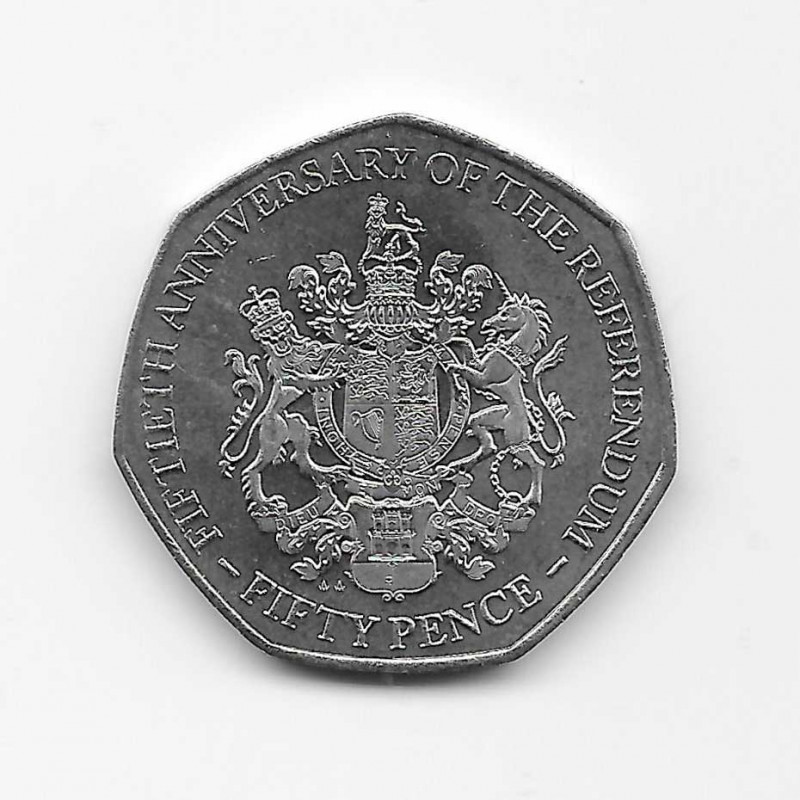 Coin 50 Pence Gibraltar Referendum Year 2017 | Numismatics Online - Alotcoins