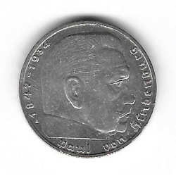 Moneda Alemania 2 Reichsmark Año 1937 Esvástica