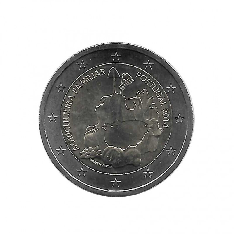 Commemorative Coin 2 Euros Portugal Family Farming Year 2014 | Numismatics Store - Alotcoins