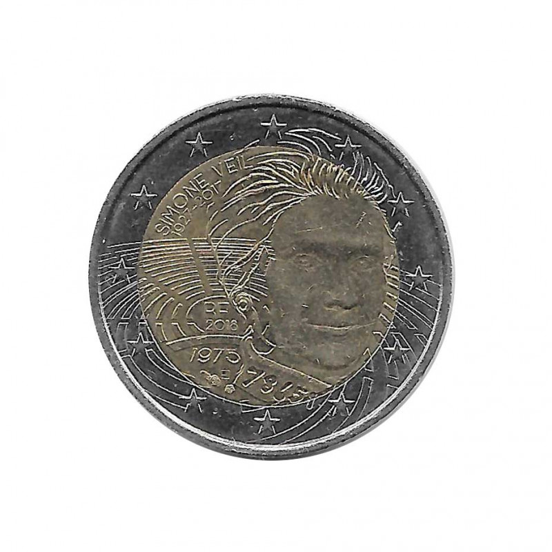 Commemorative Coin 2 Euros France Simone Veil Year 2018 | Numismatics Store - Alotcoins
