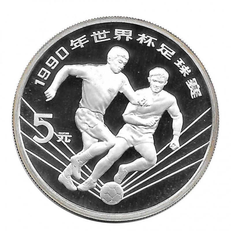 Silver Coin 5 Yuan China World Cup Italy 1990 Year 1990 | Numismatic Shop - Alotcoins
