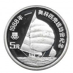 Silbermünze 5 Yuan China Segelbootrennen Jahr 1988 | Numismatik Store - Alotcoins