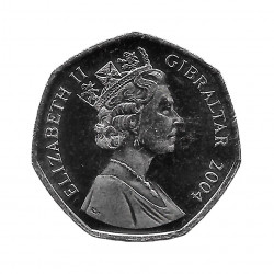 Coin 50 Pence Gibraltar Battle of Trafalgar 2004 - ALOTCOINS