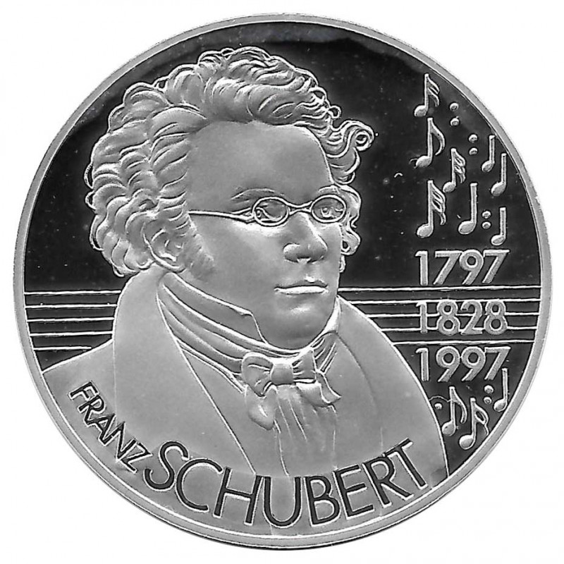 Münze 25 ECU Österreich Franz Schubert Jahr 1997 | Numismatik Store- Alotcoins