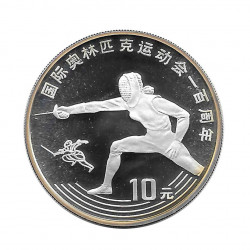 Moneda 10 Yuan China Esgrima Año 1993 | Tienda Numismática - Alotcoins