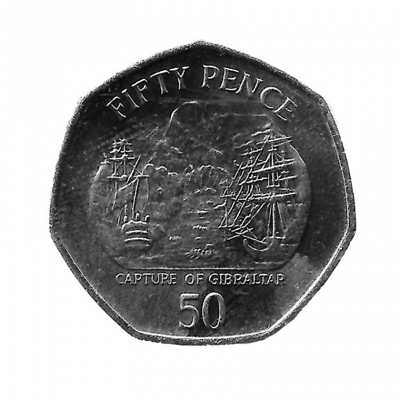 Coin 50 Pence Gibraltar Capture of Gibraltar 2005 - ALOTCOINS
