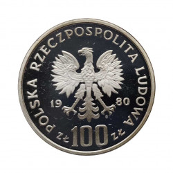 Silver Coin 100 Zloty Poland Kochanowski Year 1980 Proof | Numismatics Store - Alotcoins