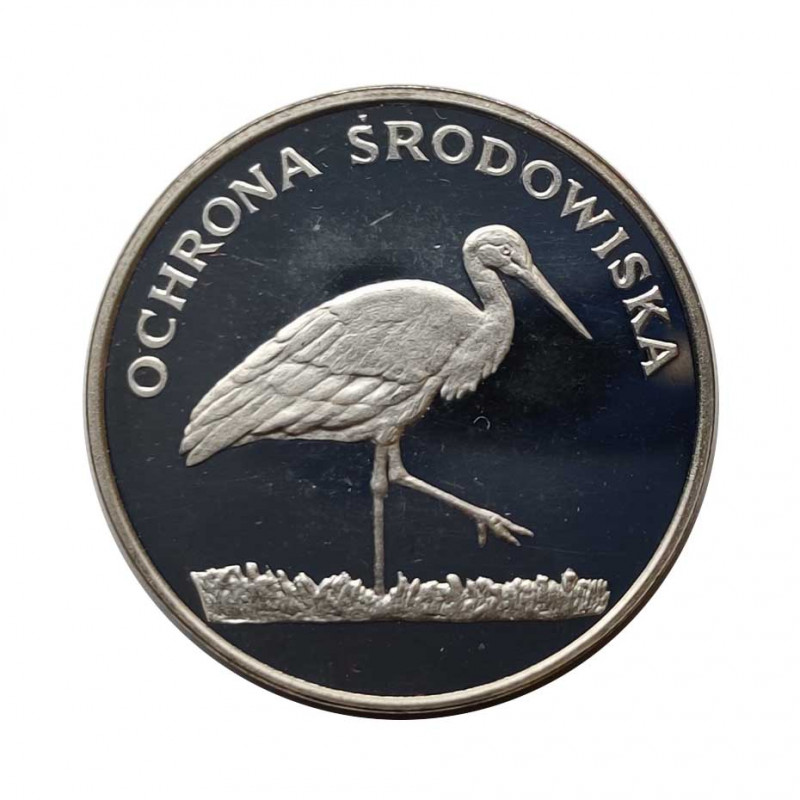 Silver Coin 100 Zloty Poland White Stork Year 1982 Proof | Numismatics Shop - Alotcoins