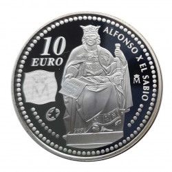 Silbermünze 10 Euro Spanien Alfonso X El Sabio Jahr 2008 | Numismatik Store - Alotcoins