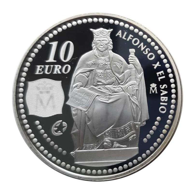 Silver Coin 10 Euros Spain Alfonso X El Sabio Year 2008 | Numismatics Shop - Alotcoins