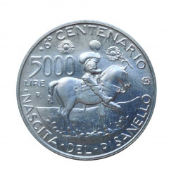 Silver Coin 5,000 Lire Italy Pisanello Year 1995 Uncirculated UNC | Numismatics Shop - Alotcoins