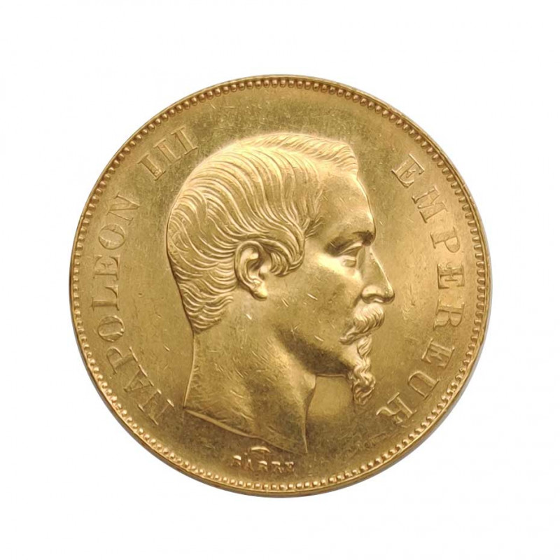 Moneda de oro de 50 Francos Francia Napoleón III Bonaparte 16,12 grs 0,5 oz Año 1857 Letra A | Monedas de colección - Alotcoins
