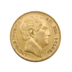 Goldmünze von 20 Franken Belgien Leopold I 6,45 g Jahr 1865 | Sammelmünzen - Alotcoins