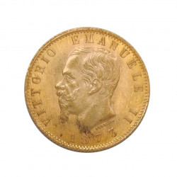Goldmünze von 20 Lire Italien Viktor Emanuel II 6,45 g Jahr 1873 Gedenkmünze | Sammelmünzen - Alotcoins