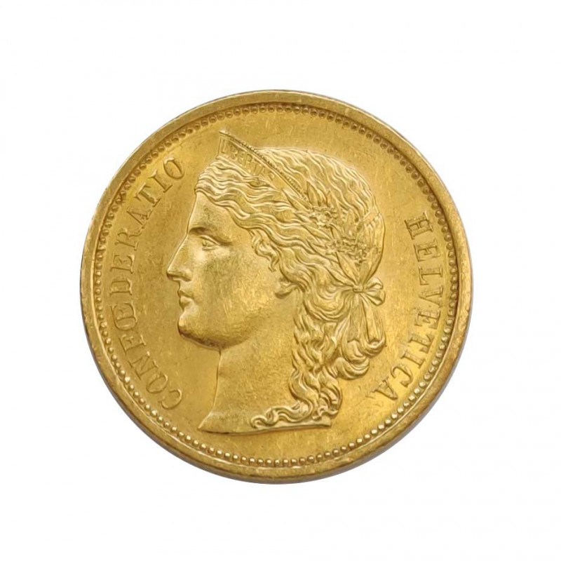 Gold Coin of 20 Francs Switzerland Helvetica Bust 6.45 g Year 1883 | Collectible Coins - Alotcoins