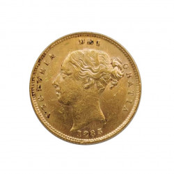 Moneda de oro de 1/2 Sovereign Reino Unido Reina Victoria 3,992 grs Año 1885 | Monedas de colección - Alotcoins