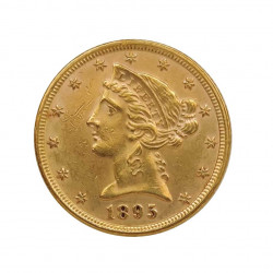 Goldmünze von Halber Eagle Vereinigte Staaten Freiheit 8,36 g Jahr 1895 Gedenkmünzen | Sammelmünzen - Alotcoins