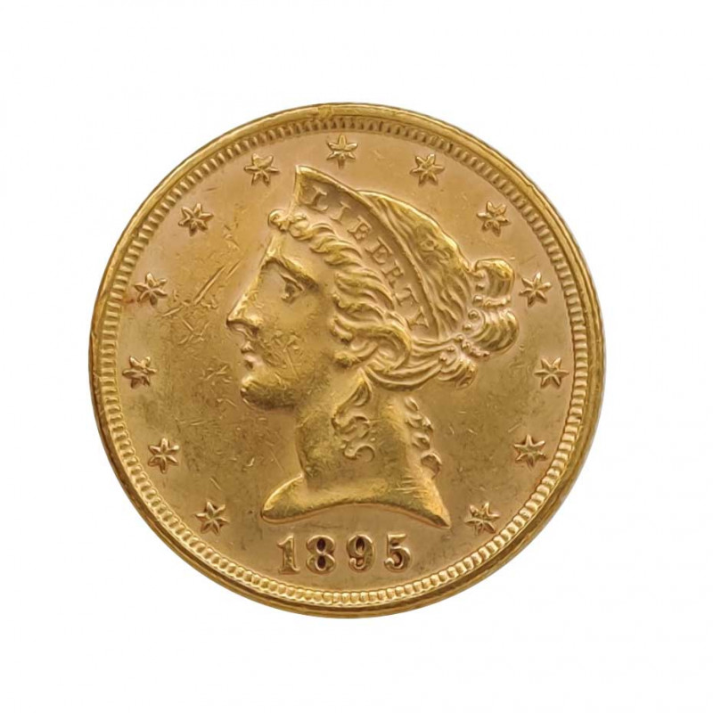 Moneda de oro Medio Eagle Estados Unidos Libertad 8,36 grs Año 1895 | Monedas de colección - Alotcoins