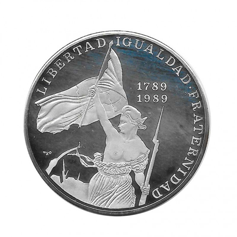 Moneda Plata 10 Pesos Cuba Revolución Francesa Libertad Año 1989 Proof | Monedas de colección - Alotcoins