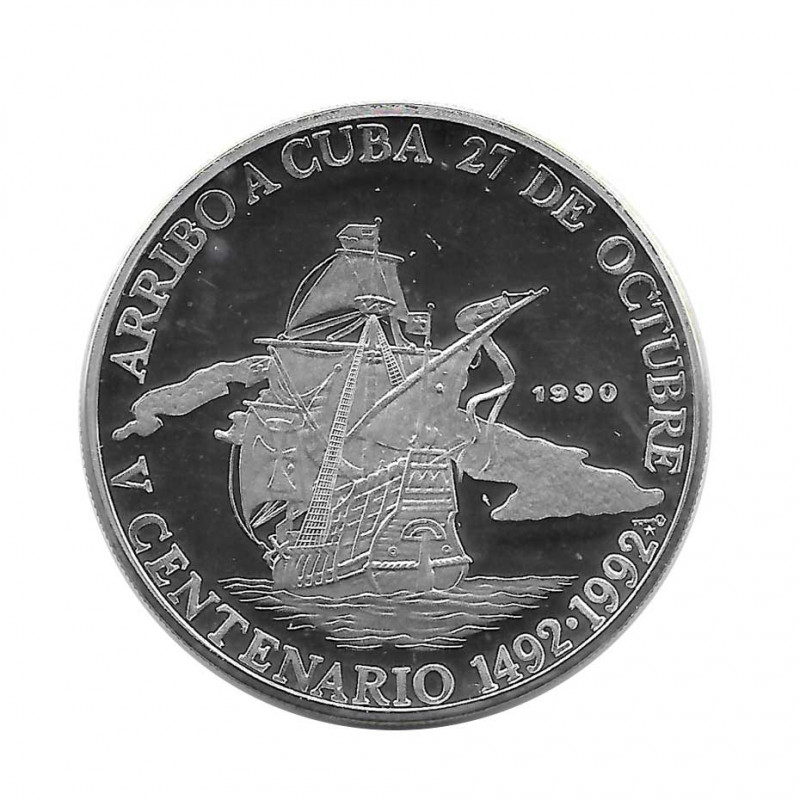 Moneda Plata 10 Pesos Arribo a Cuba 1492-1992 Año 1990 Proof | Monedas de colección - Alotcoins