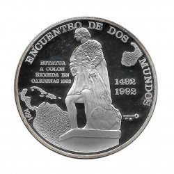 Moneda Plata 10 Pesos Cuba Encuentro Dos Mundos Cristobal Colon Año 1991 Proof | Monedas de colección - Alotcoins