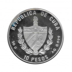 Moneda Plata 10 Pesos Cuba Mundial Fútbol 1994 EEUU Año 1992 Proof | Tienda Numismática - Alotcoins