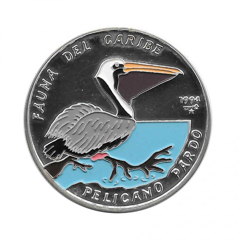 Moneda Plata de color 10 Pesos Cuba Poeta Pelícano Año 1994 Proof | Tienda Numismática - Alotcoins