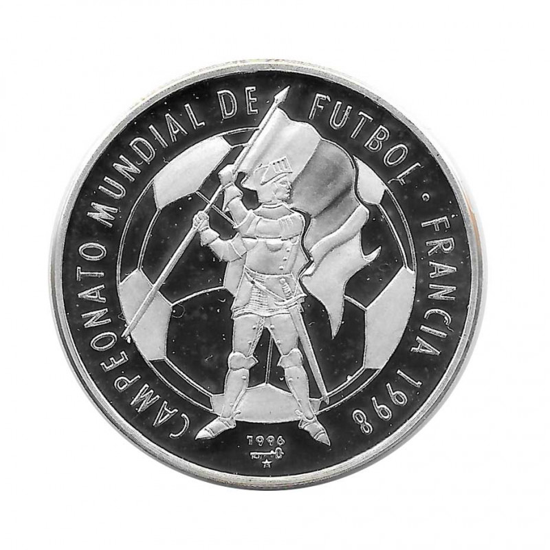 Moneda Plata 10 Pesos Cuba Mundial de fútbol Francia 1998 Año 1996 Proof | Monedas de colección - Alotcoins
