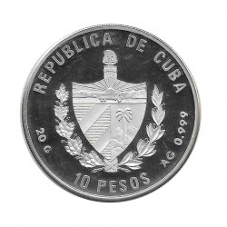 Moneda Plata 10 Pesos Cuba Mundial de fútbol Francia 1998 Año 1996 Proof | Tienda Numismática - Alotcoins
