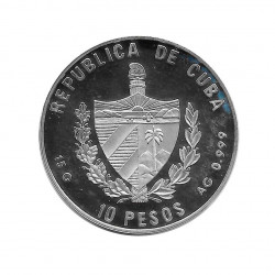 Moneda Plata 10 Pesos Cuba Ferrocarril suizo Año 1996 Proof | Numismática española - Alotcoins