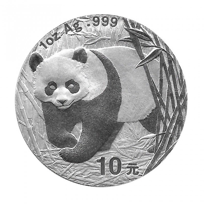 Münze China Jahr 2001 Silber Panda 10 Yuan Proof