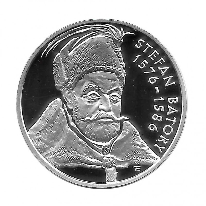 Moneda de plata 10 Zlotys Polonia Stefan Batory Año 1997 Proof | Monedas de colección - Alotcoins