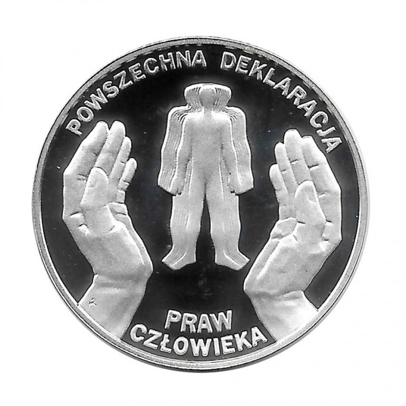 Moneda de plata 10 Zlotys Polonia Declaración Universal Derechos Humanos Año 1998 Proof | Monedas de colección - Alotcoins